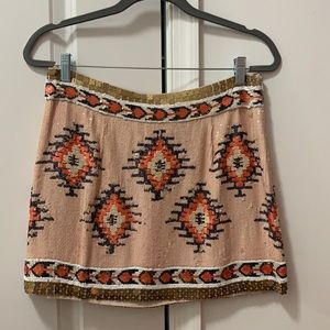 Zara Aztec sequined mini skirt